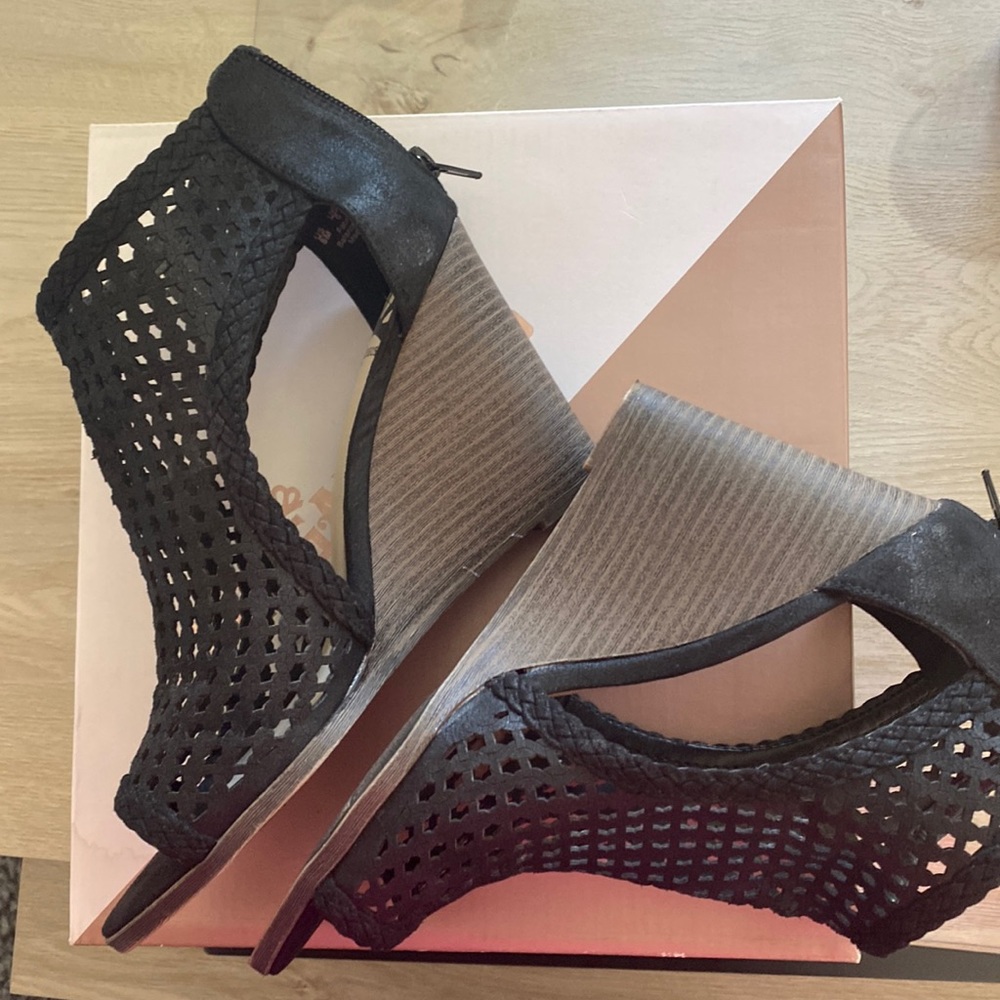 Black Fergalicous wedges. Worn maybe twice.